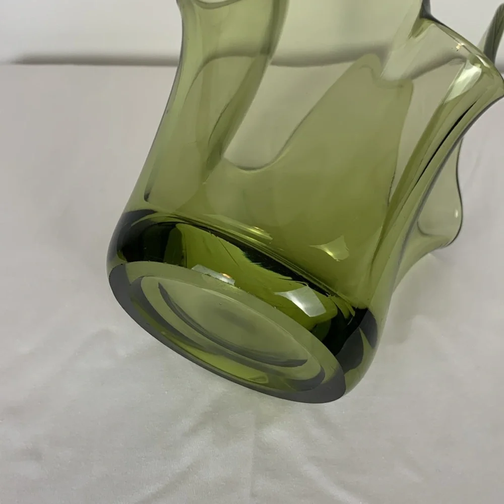 Viking Epic Candle Vase Green Smoke Four Fingers Swung Handkerchief 8.5” Tall